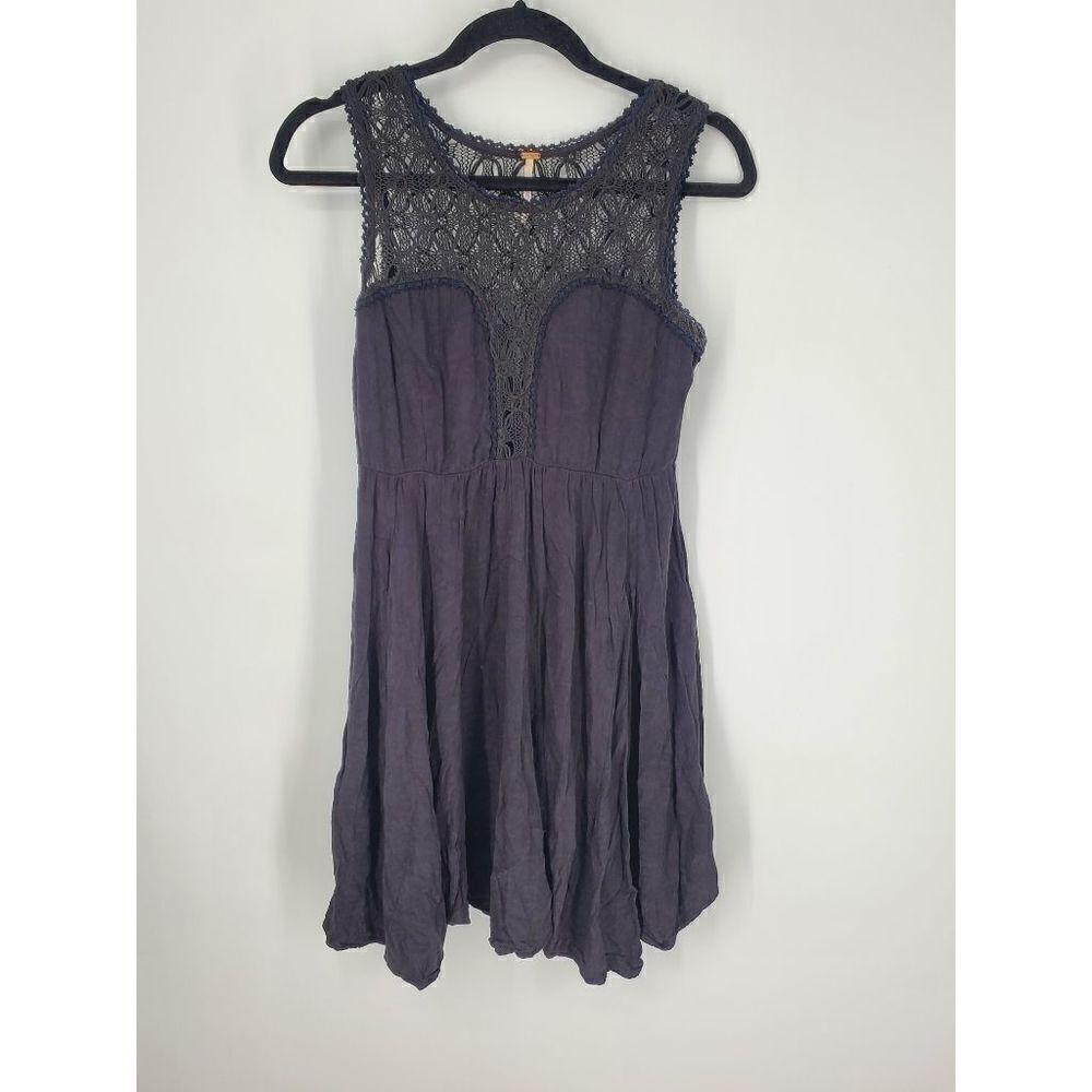 Free People Black Crochet Lace Dress Size Small